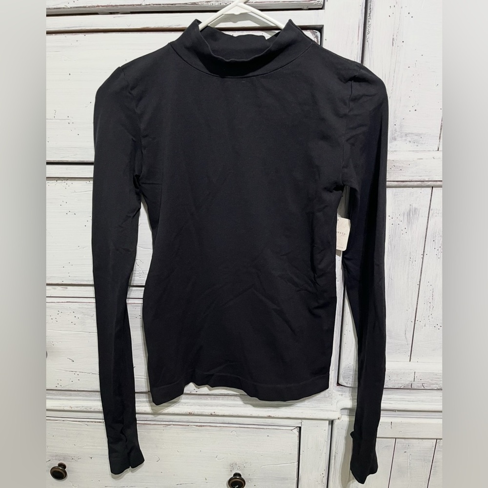 Free People Black Long Sleeve Top